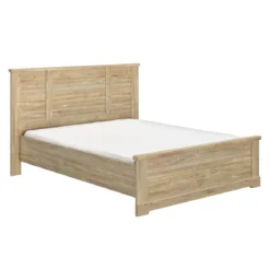 Lit en bois clair imitation châtaignier - LT5066