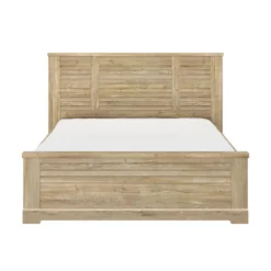 Lit en bois clair imitation châtaignier - LT5066