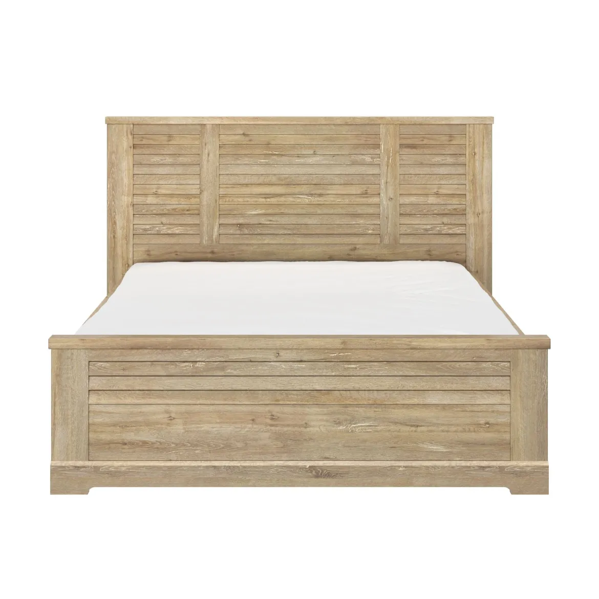 Lit en bois clair imitation châtaignier - LT5066