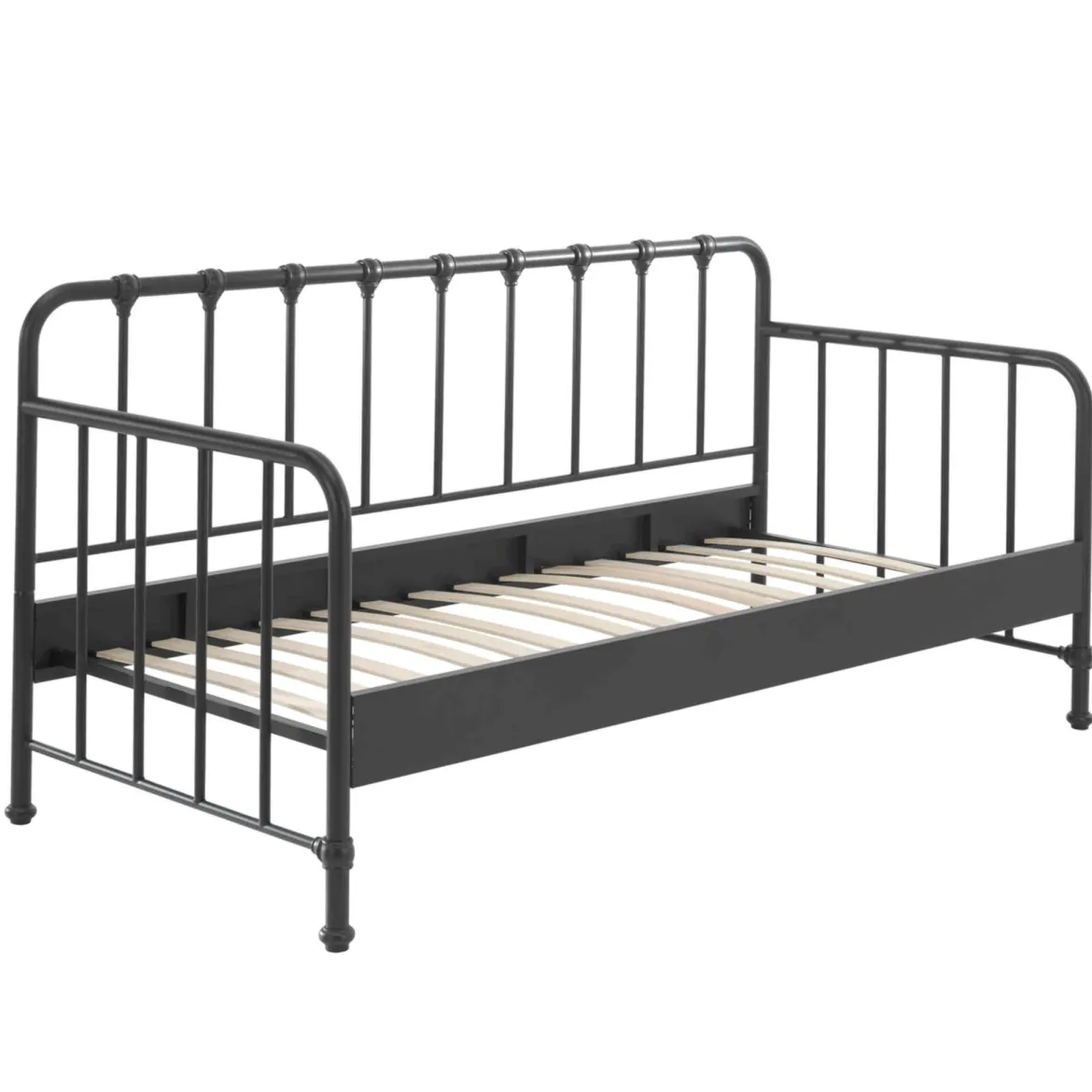 Lit enfant banquette à barreaux en métal 90x200 cm - LT2060