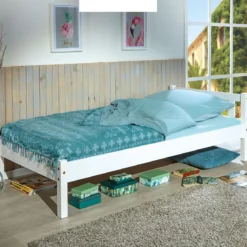 Lit enfant en bois massif blanc - LT12001