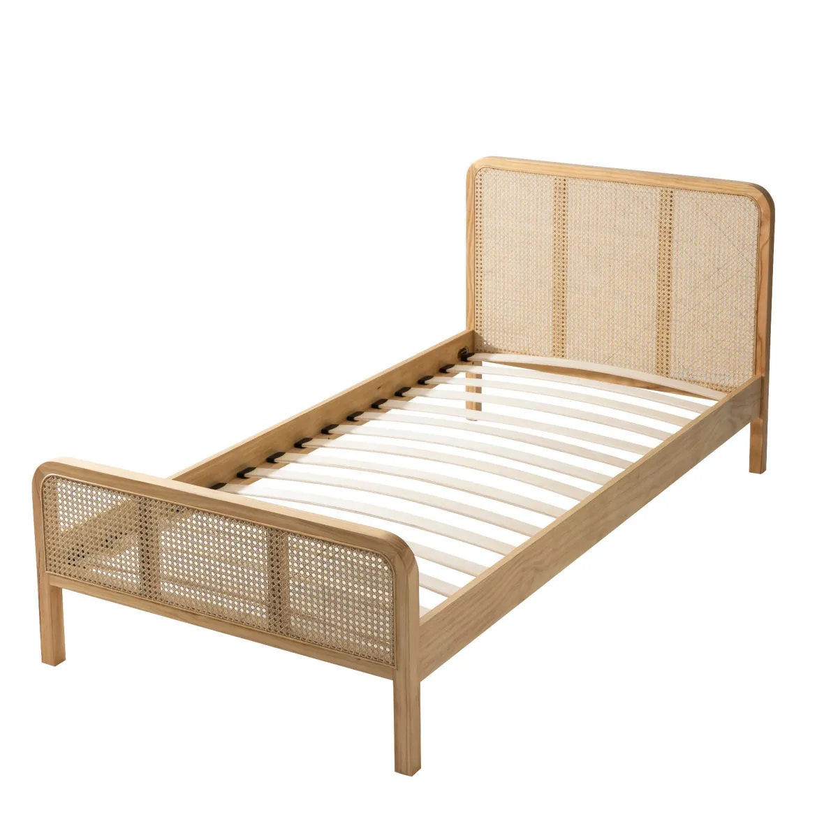 Lit enfant en pin massif avec véritable cannage ANNA - LT17018