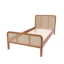 Lit enfant en pin massif avec véritable cannage ANNA - LT17018