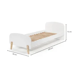 Lit enfant 90x200 blanc laqué avec sommier
