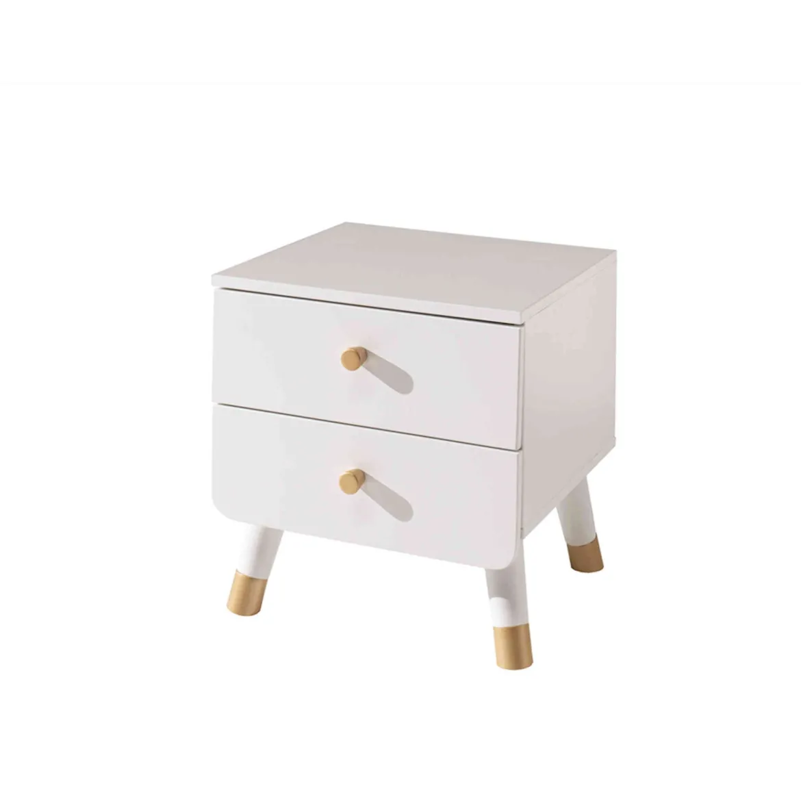 Lit enfant 90x200 en bois massif + chevet enfant 2 tiroirs - CB2031
