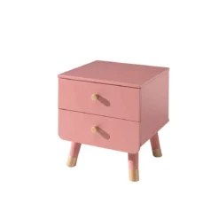 Lit enfant 90x200 en bois massif + chevet enfant 2 tiroirs - CB2031