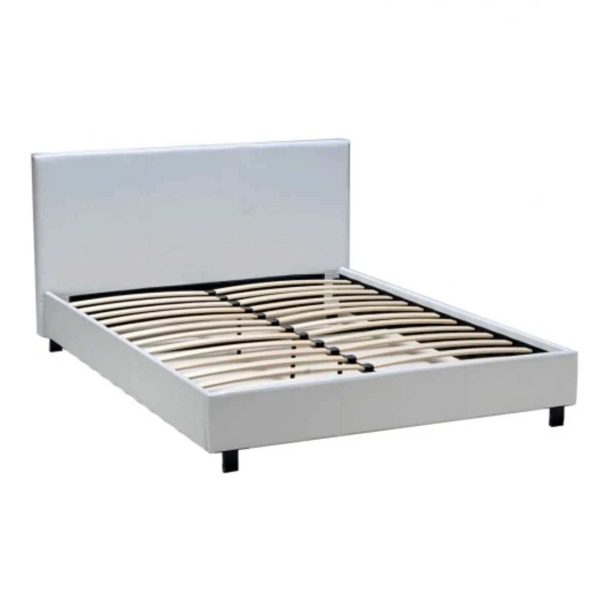 Lit en métal avec revêtement PVC blanc - LT14011