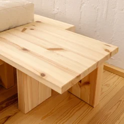 Lit en pin massif avec tables de chevet JAPAN