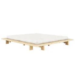 Lit en pin massif avec tables de chevet JAPAN