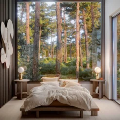 Lit en pin massif avec tables de chevet JAPAN