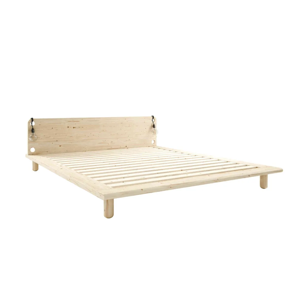Lit en pin massif naturel PEEK BED avec tête de lit fonctionnelle
