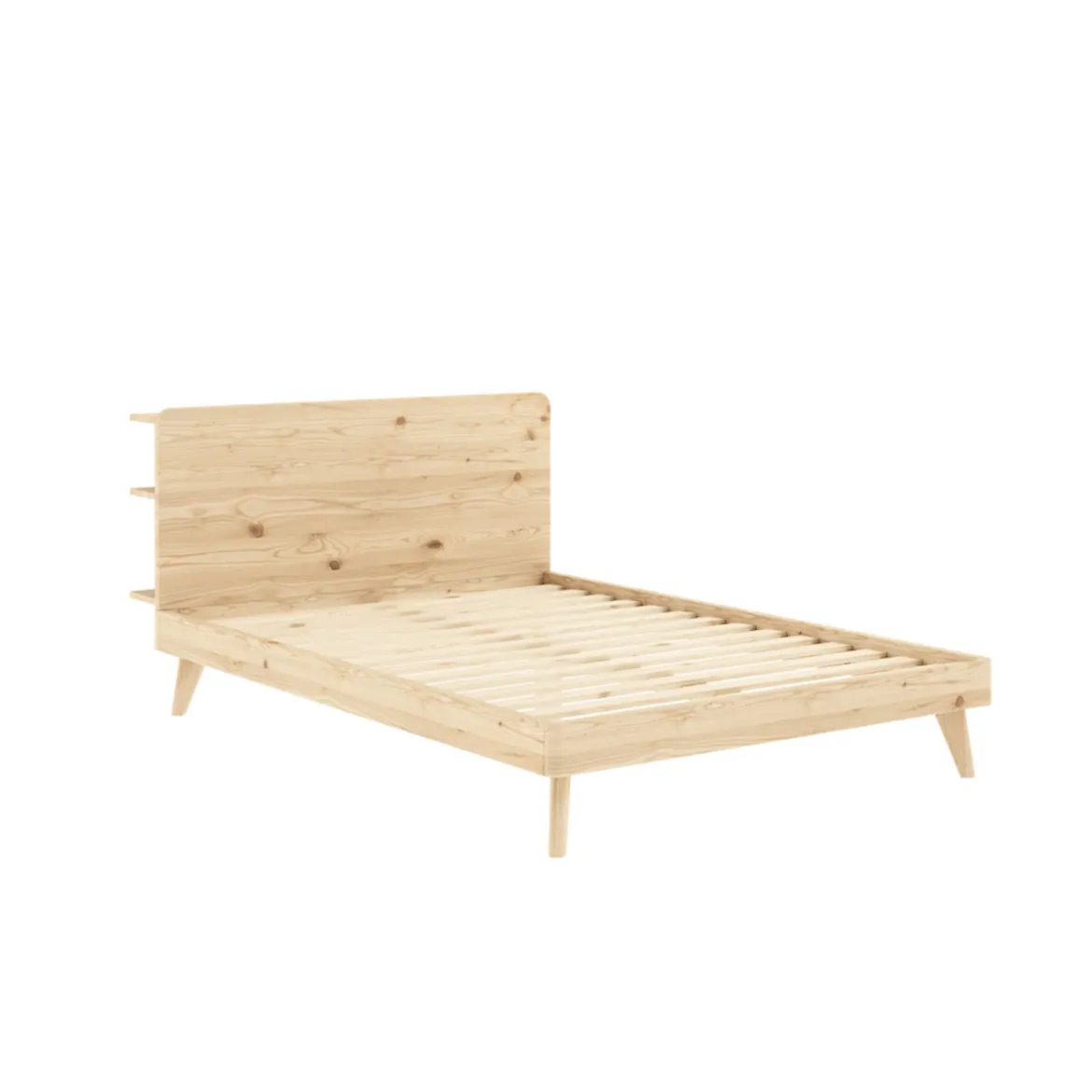 Lit en pin massif RETREAT BED avec tête de lit fonctionnelle