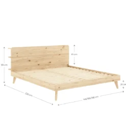 Lit en pin massif RETREAT BED avec tête de lit fonctionnelle