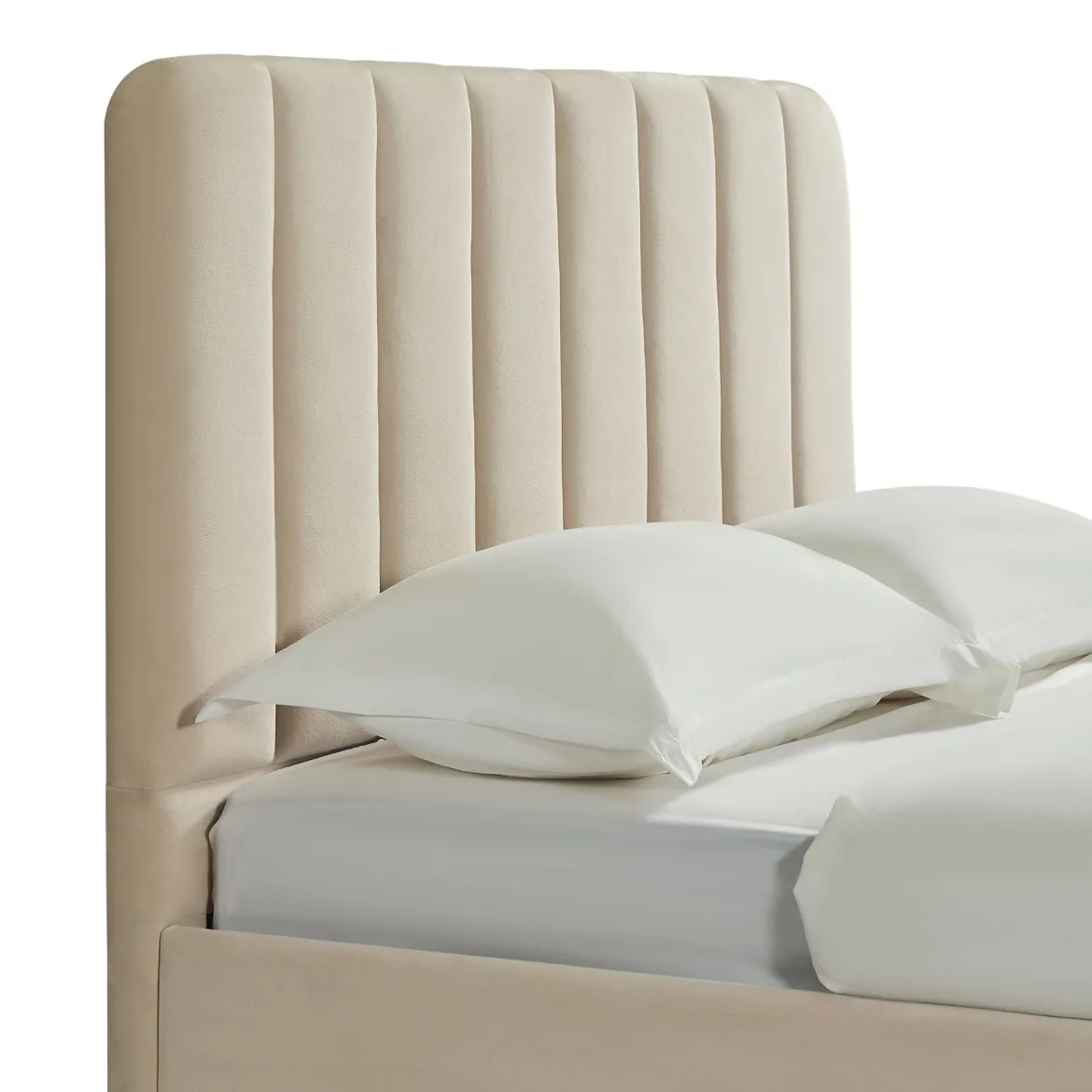 Lit en velours avec pieds en métal dorés Terre de Nuit