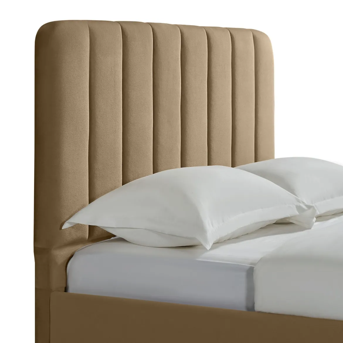 Lit en velours avec pieds en métal dorés Terre de Nuit