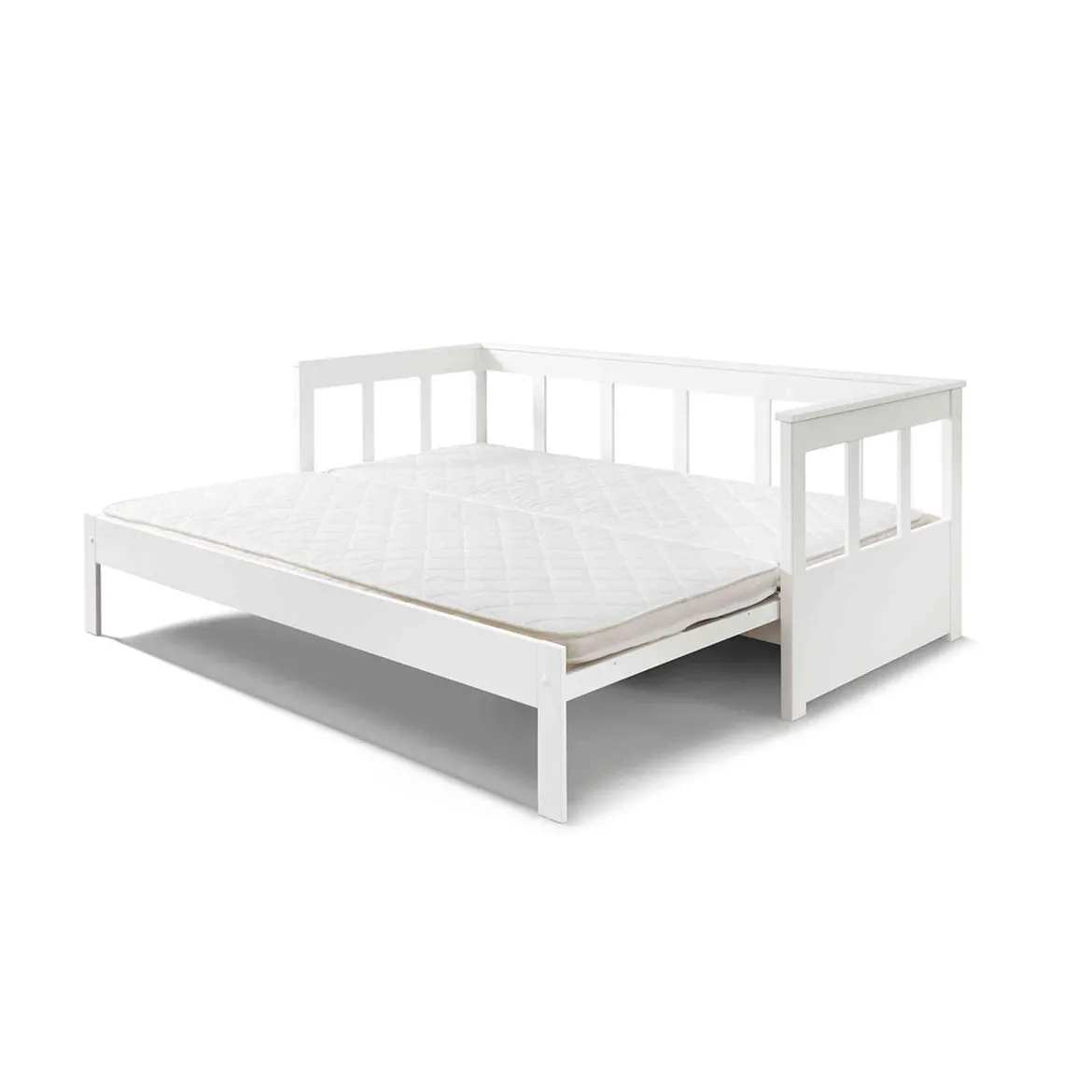 Lit extensible blanc laqué - Terre de Nuit