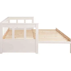 Lit extensible blanc laqué - Terre de Nuit