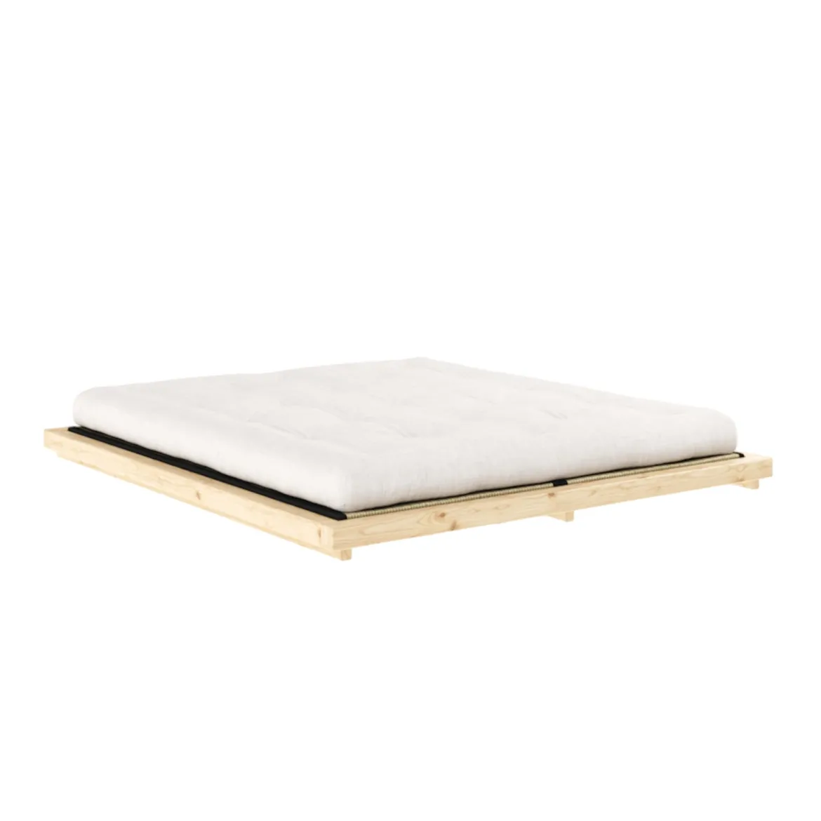 Lit futon DOCK style japonais en bois massif coloris naturel