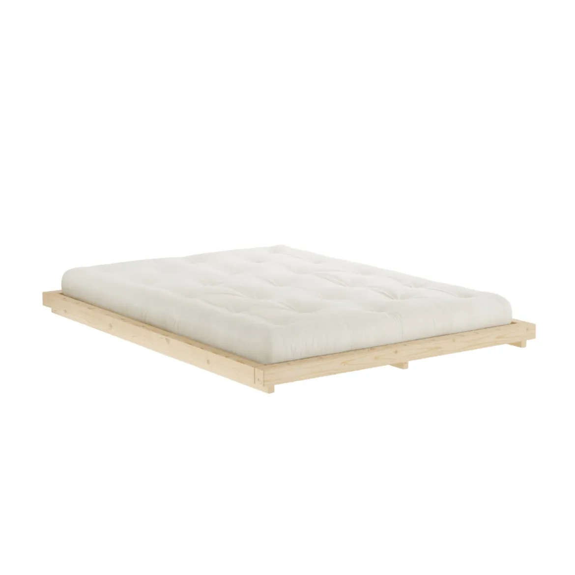 Lit futon DOCK style japonais en bois massif coloris naturel