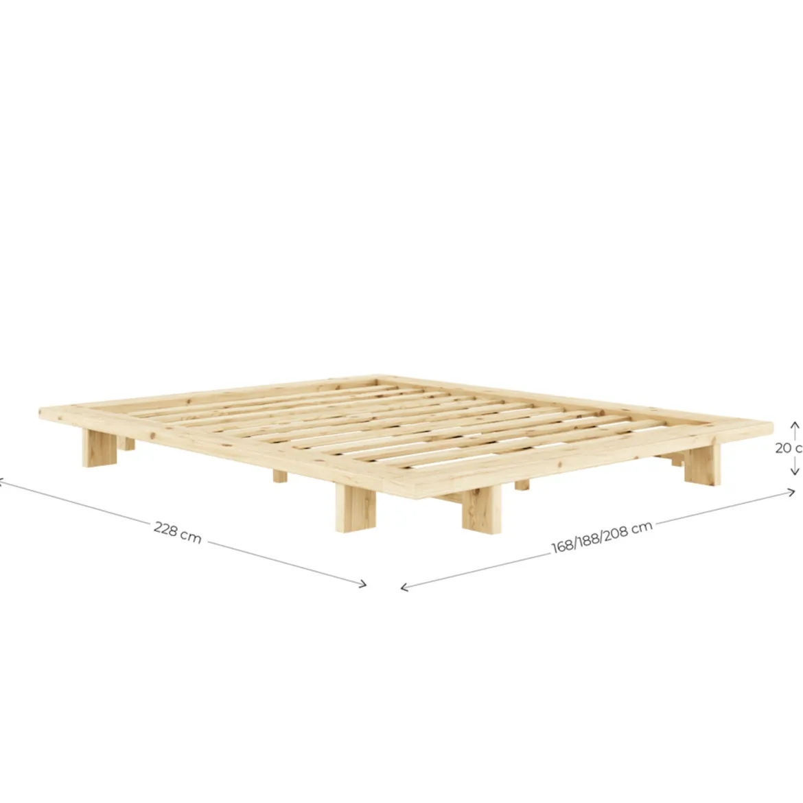 Lit futon JAPAN + matelas futon COMFORT écru