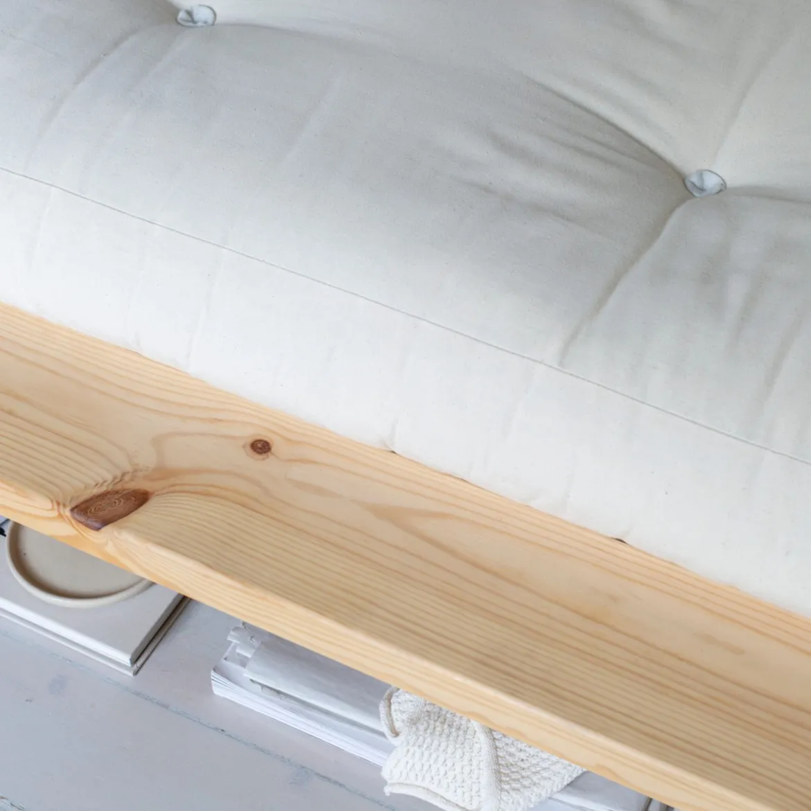 Lit futon JAPAN + matelas futon COMFORT écru