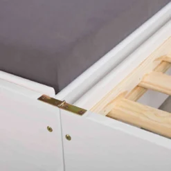 Lit gigogne 3 couchages en bois massif blanc laqué - LT12015