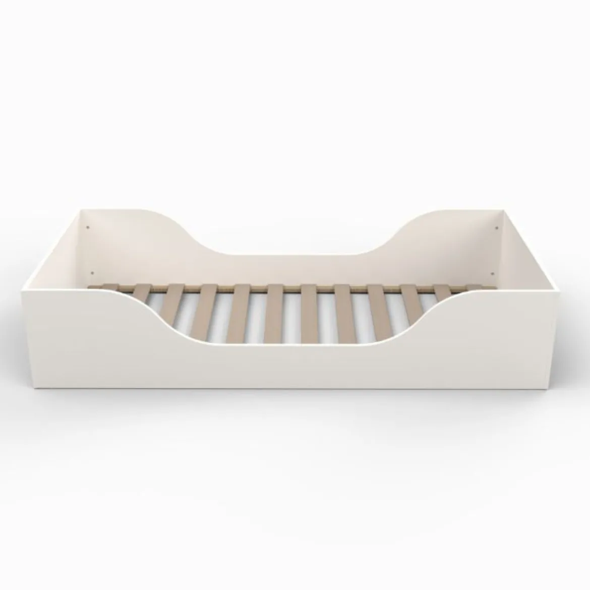 Lit inspiration Montessori enfant au sol blanc