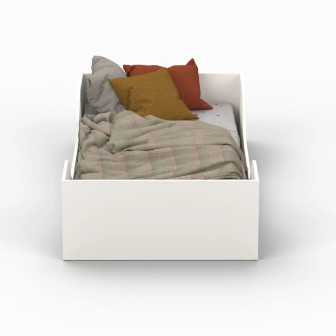 Lit inspiration Montessori enfant au sol blanc