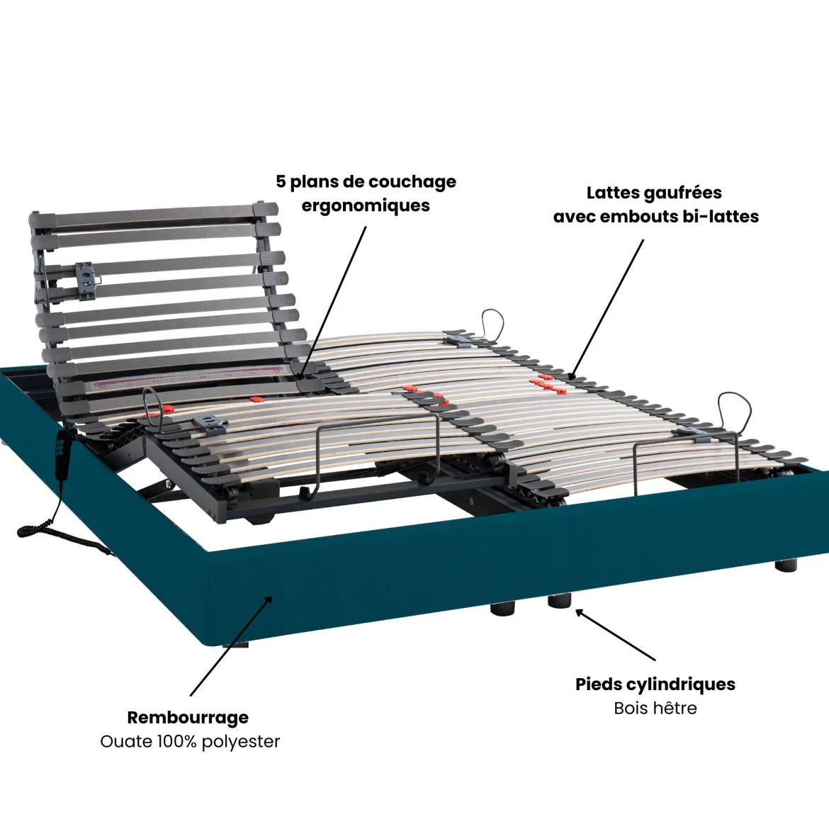 Lit électrique de relaxation avec 5 plans de couchage Horizon