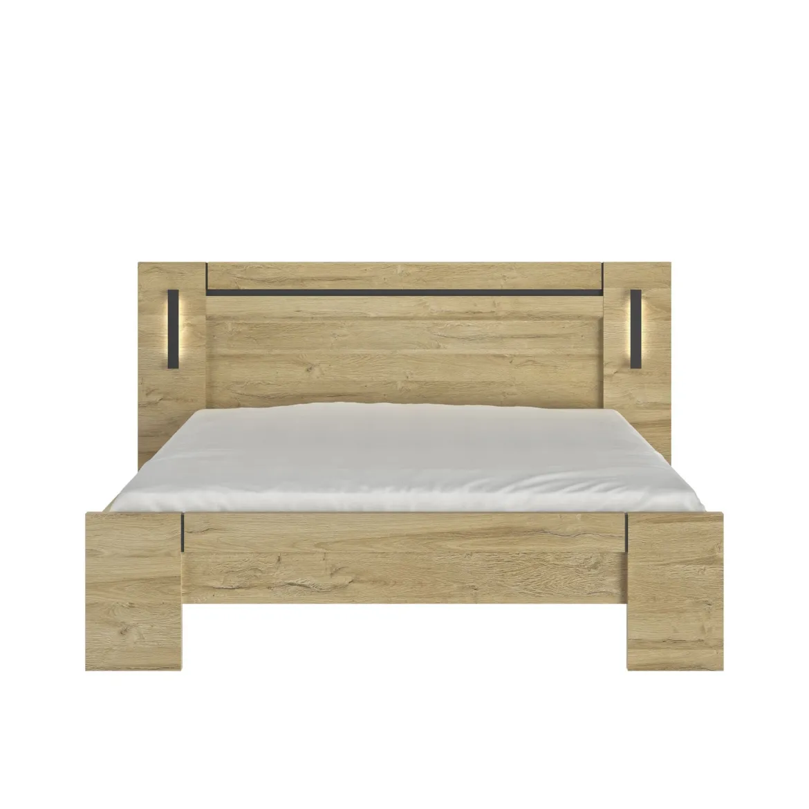 Lit led sensitive et armoire en bois clair - LT5084