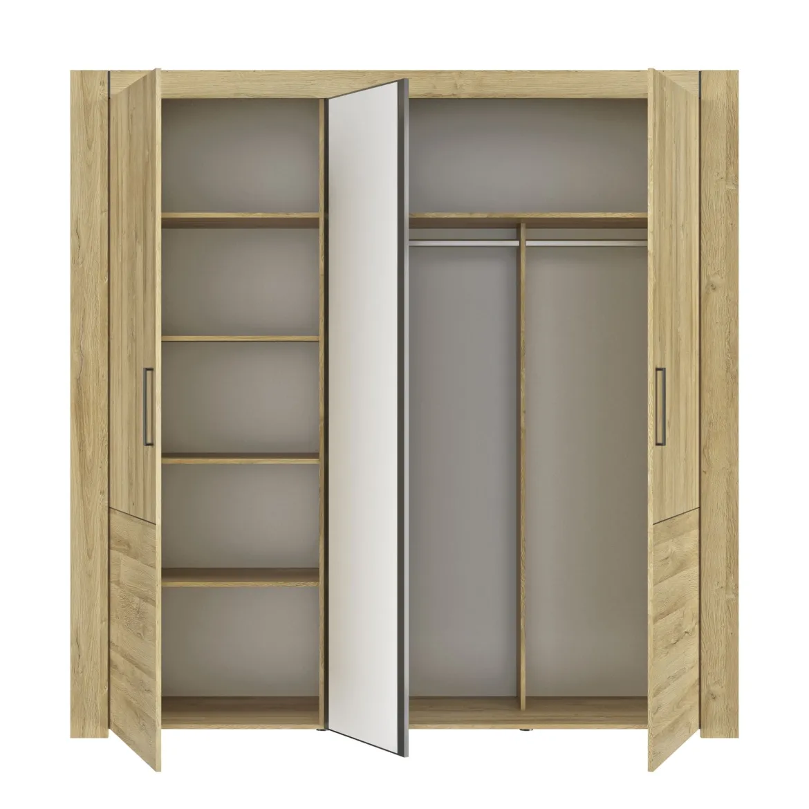 Lit led sensitive et armoire en bois clair - LT5084