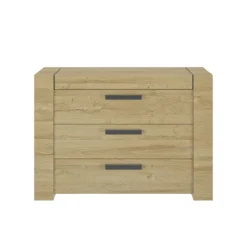 Lit led sensitive et commode en bois clair - LT5083