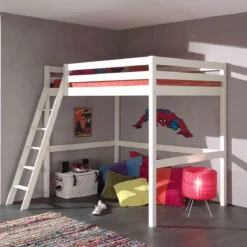 Lit Mezzanine Blanc Laqué - Terre de Nuit