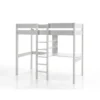 Lit Mezzanine Blanc 90x200 avec échelle centrale - Terre de Nuit