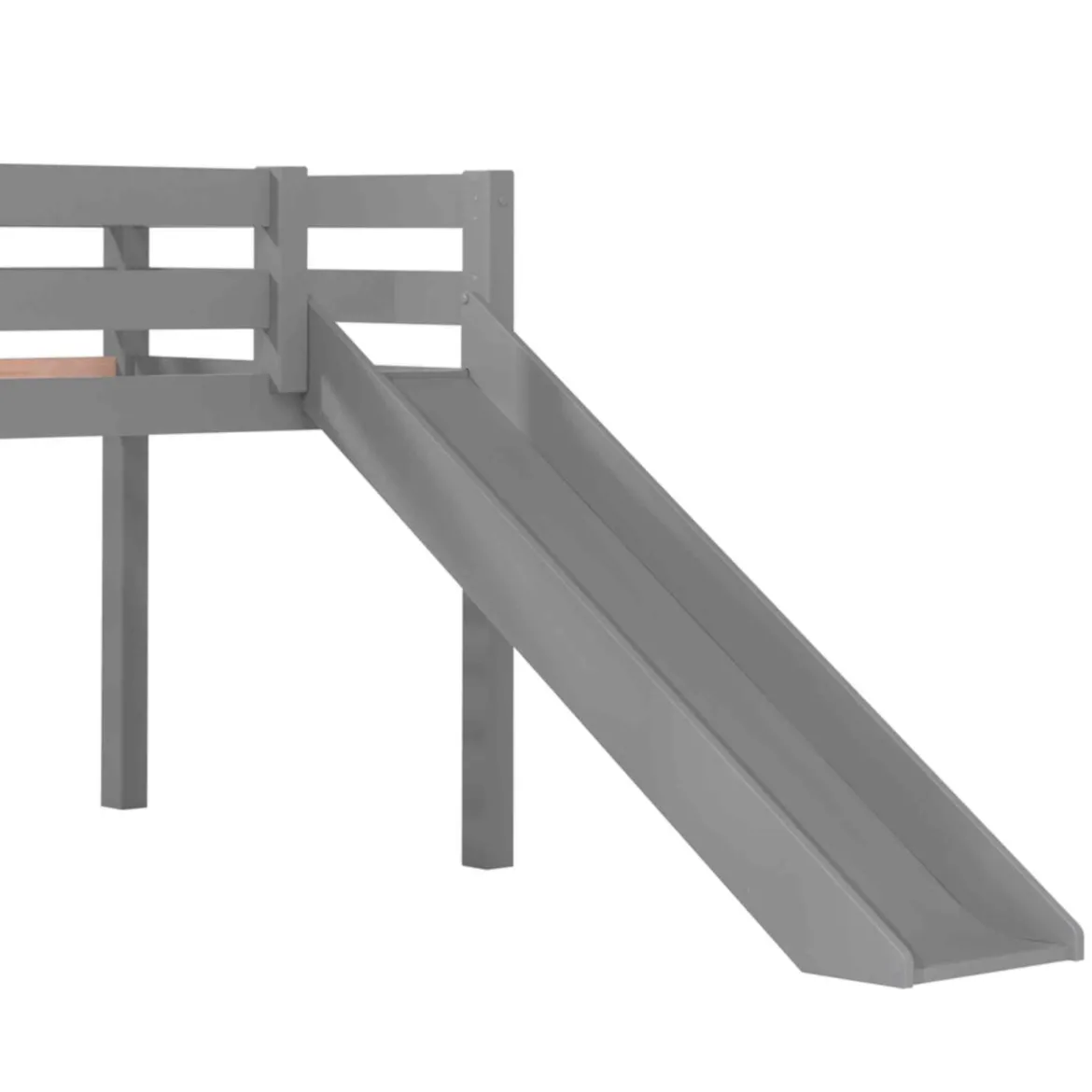 Lit mi-hauteur avec toboggan 90x200