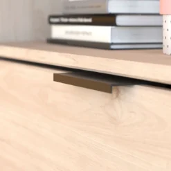Lit mi-hauteur enfant 90x190/200 bois avec bureau et rangements chêne et noir - Terre de Nuit