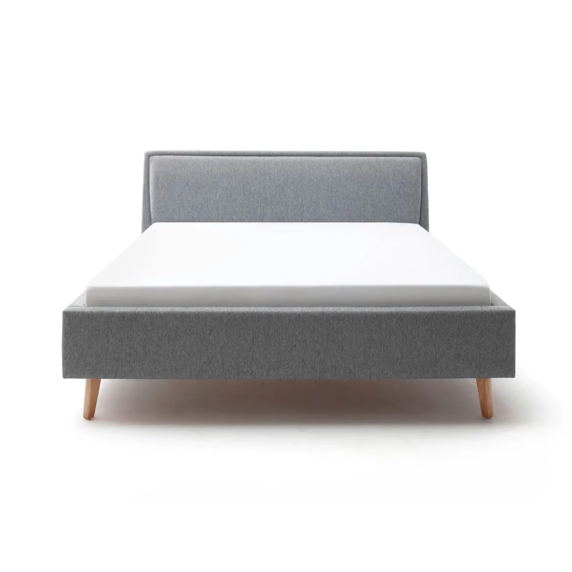 Lit rembourré en tissu avec tête de lit lisse - LT8003