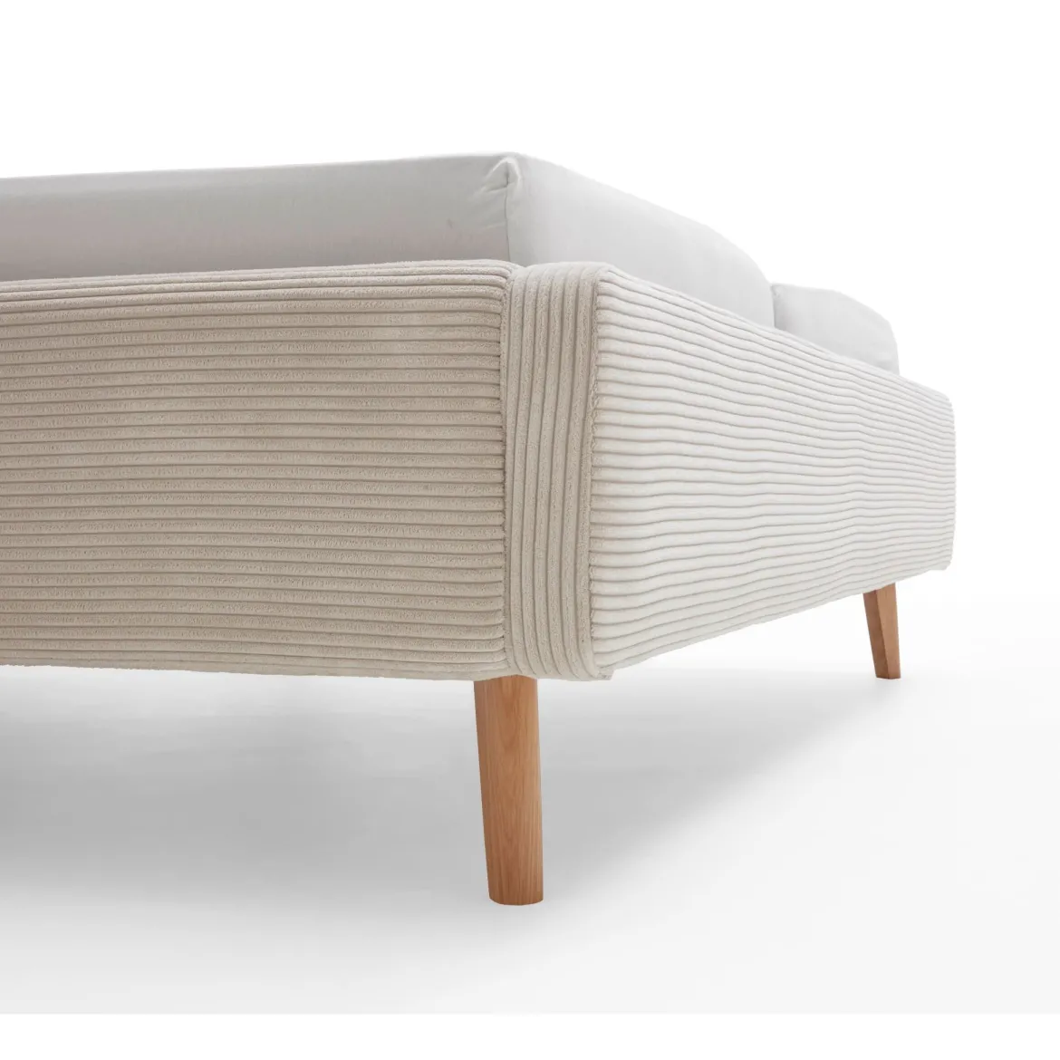 Lit rembourré en velours avec tête de lit lisse - LT8002