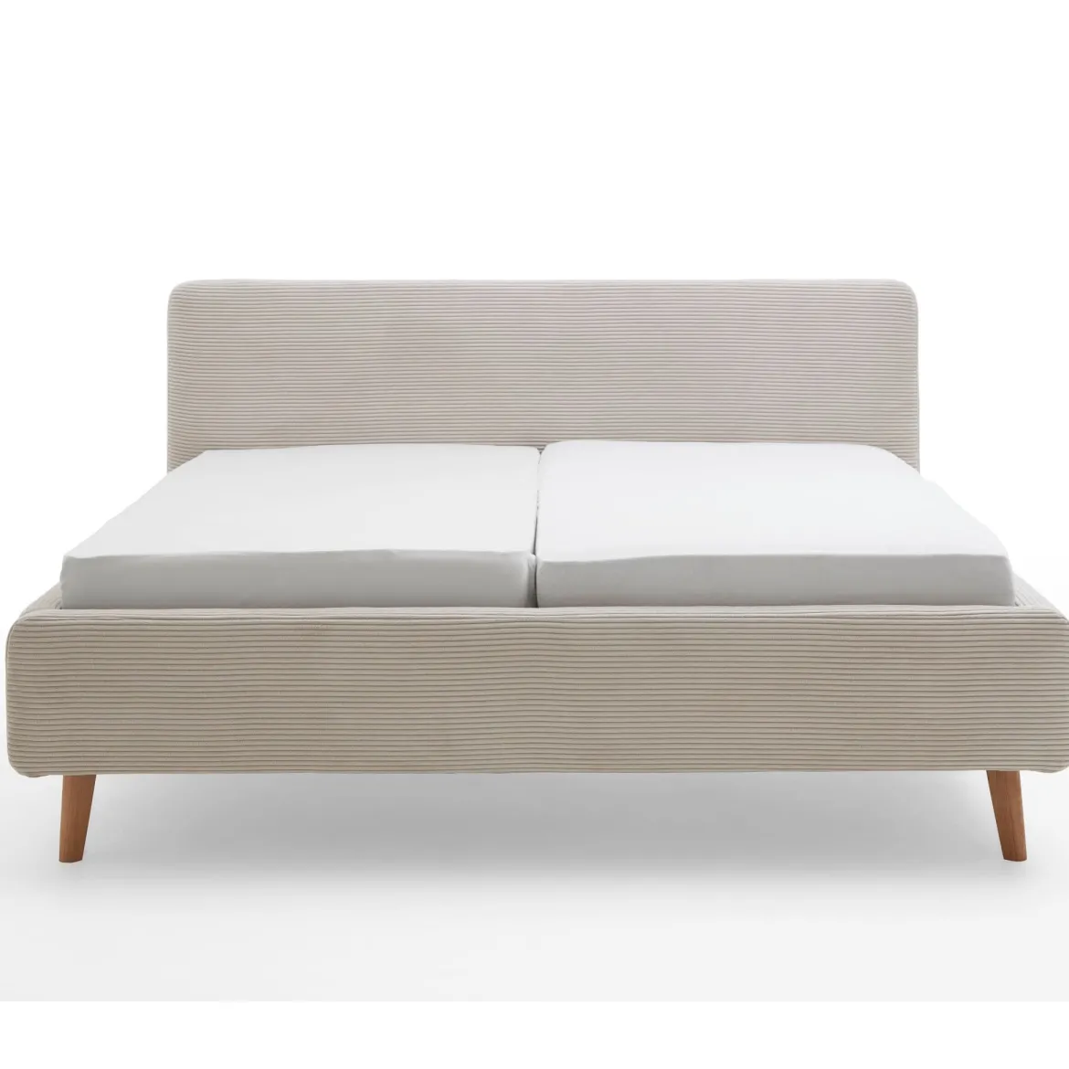 Lit rembourré en velours avec tête de lit lisse - LT8002