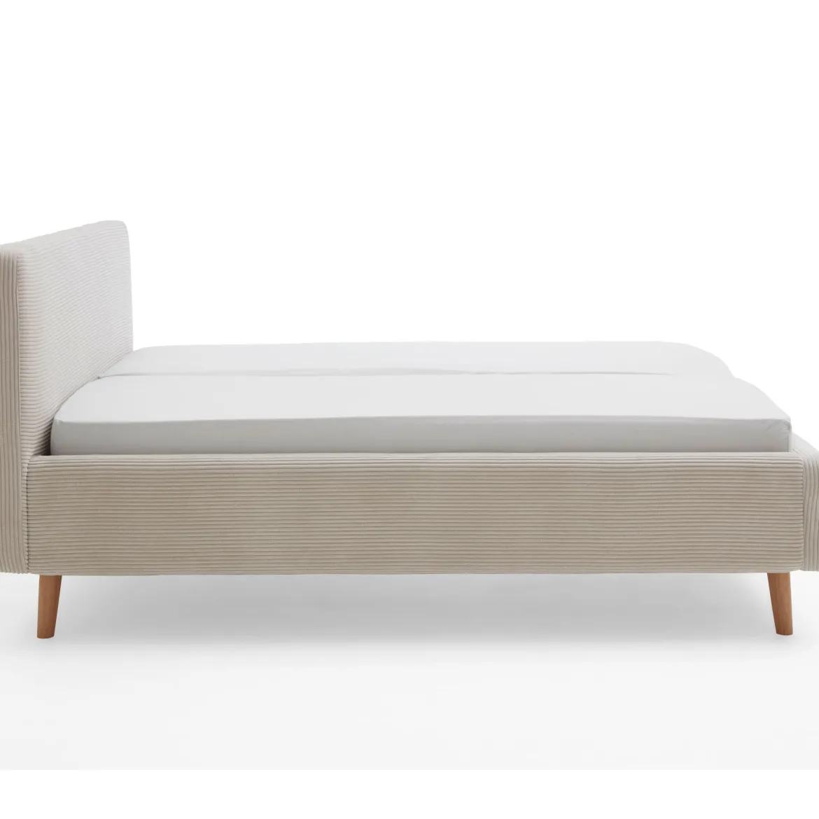 Lit rembourré en velours avec tête de lit lisse - LT8002