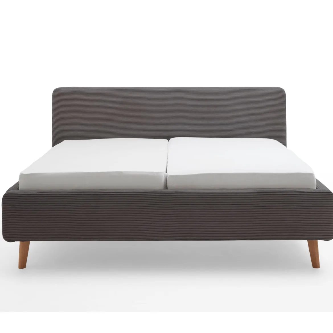 Lit rembourré en velours avec tête de lit lisse - LT8002