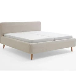 Lit rembourré en velours avec tête de lit lisse - LT8002