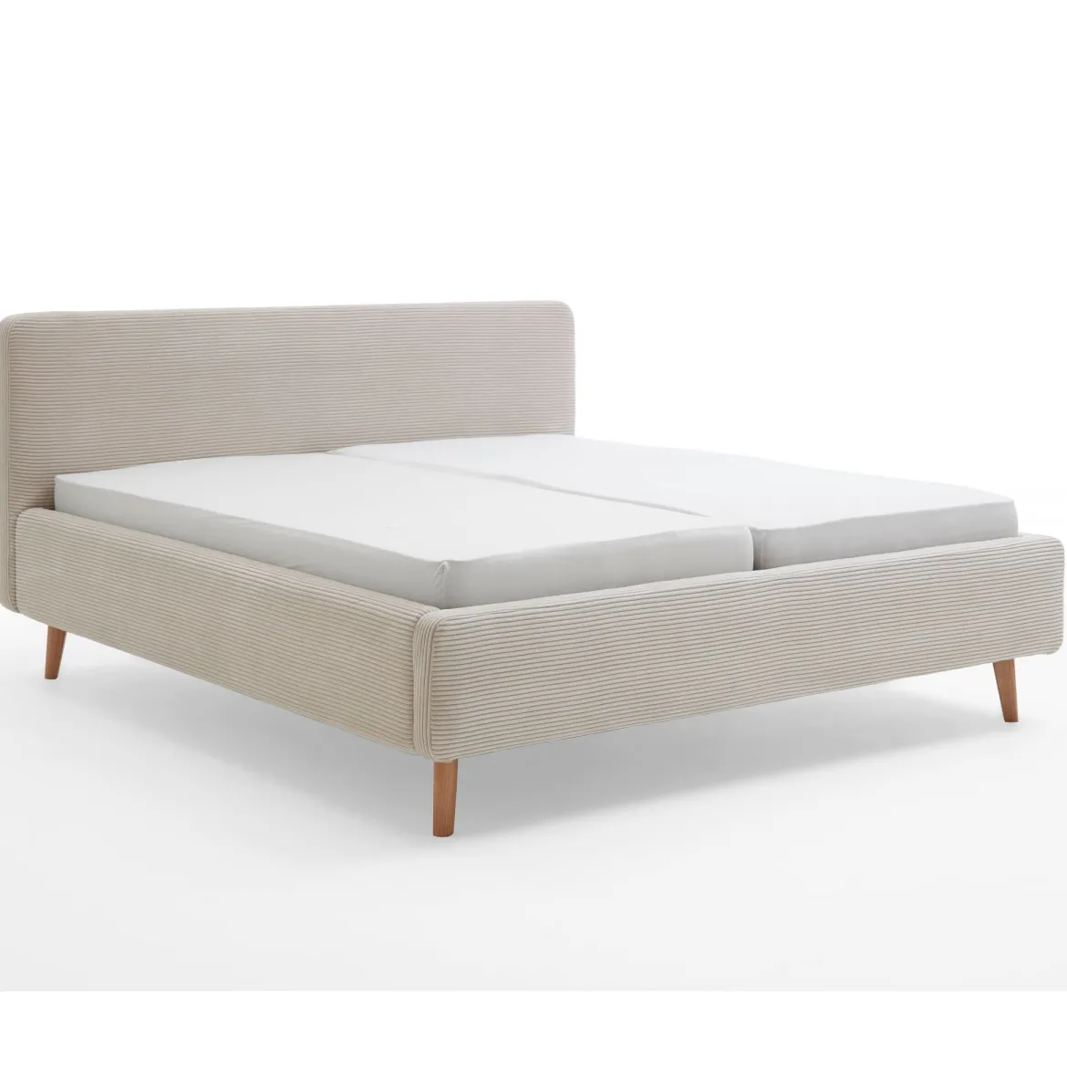 Lit rembourré en velours avec tête de lit lisse - LT8002
