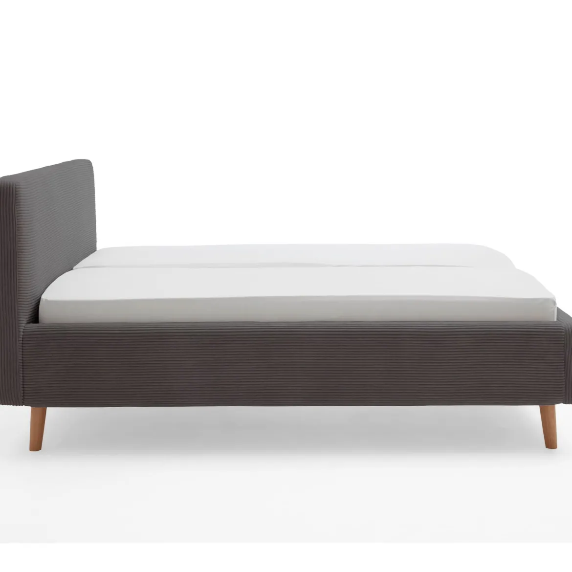 Lit rembourré en velours avec tête de lit lisse - LT8002