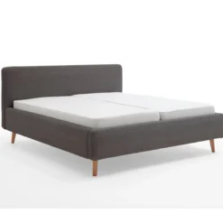 Lit rembourré en velours avec tête de lit lisse - LT8002