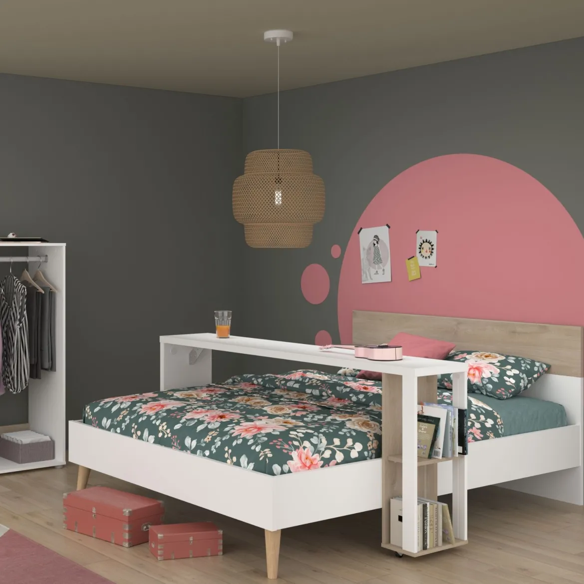 Lit scandinave bicolore GABY