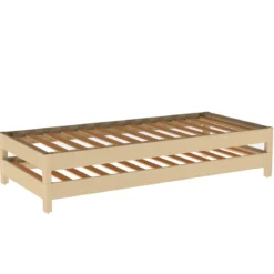 2 Lits empilables en bois massif naturel