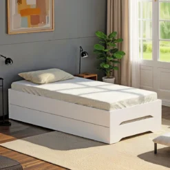 Lits empilables 90x190 bois blanc Terre de nuit