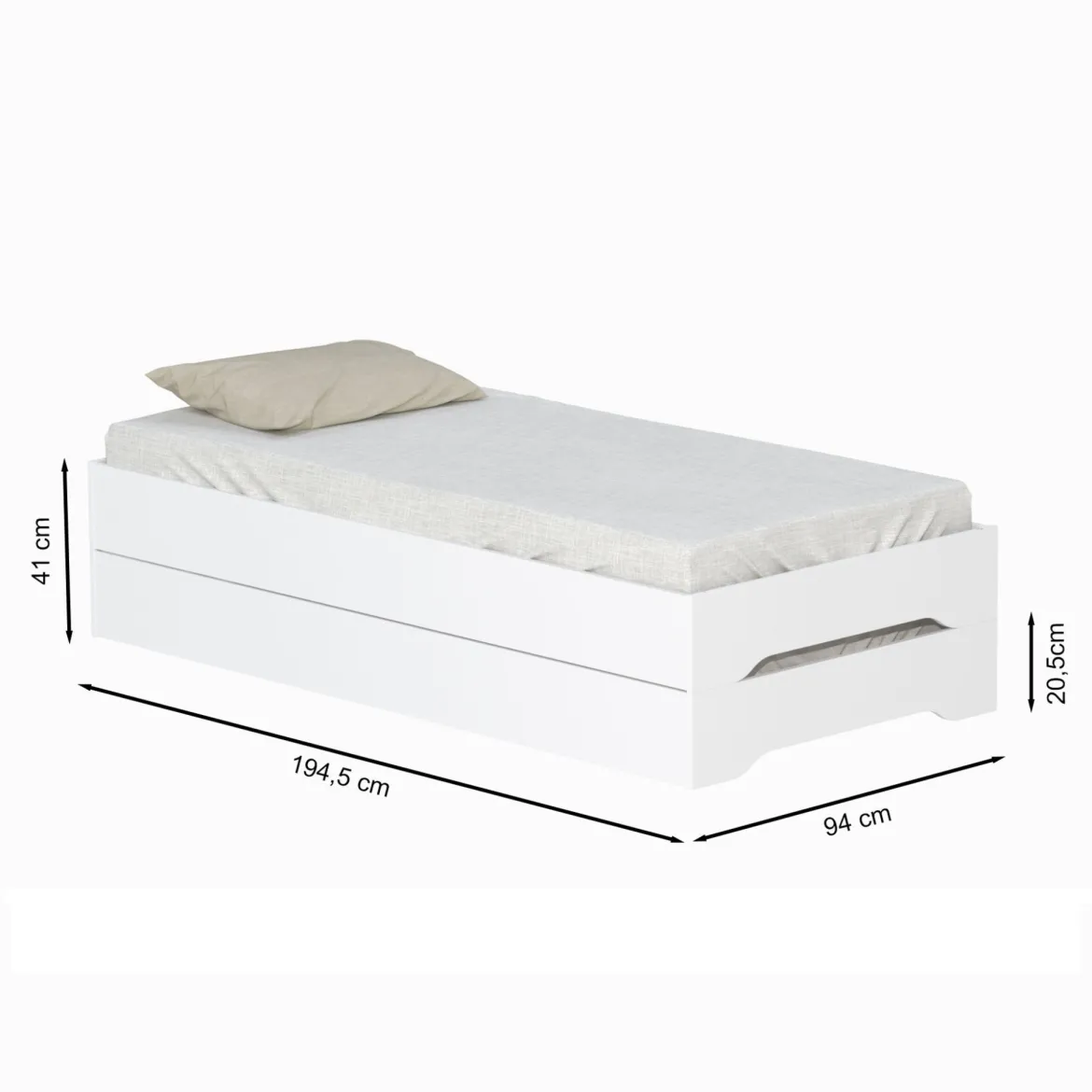 Lits empilables 90x190 bois blanc Terre de nuit