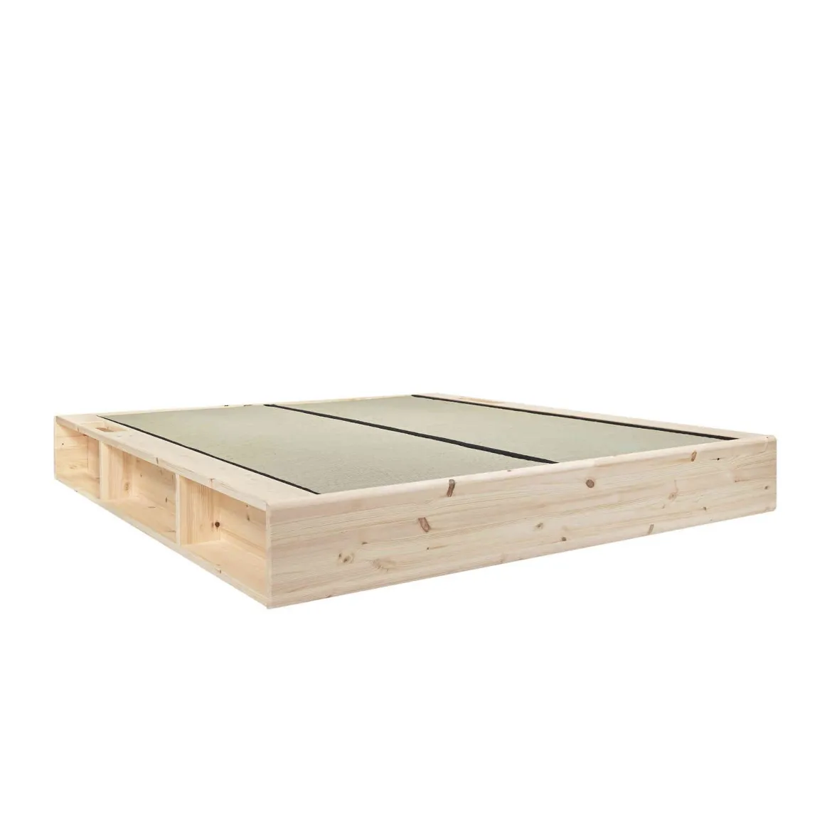 Lit ZIGGY en pin massif naturel avec multiples rangements + tatami